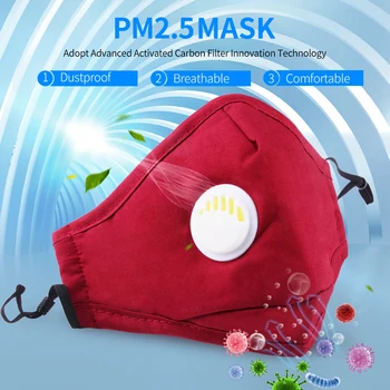 Usta Masko PM2.5 Anti Meglica Proti Prahu Usta Masko Respirator Mascaras Z 2PCS Ogljikovim Filtrom Respirator Resuable Bombaž Masko