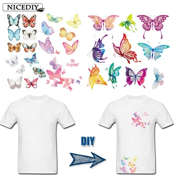 Nicediy Beautiful Butterfly Obliži za Prenos Toplote Železa Na Obliž Za Oblačila ravni Stroj Oblačila Nalepke Easy Print Likalniki