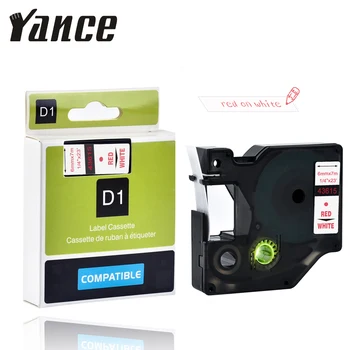 Yance Združljiv Dymo D1 oznaka za kavo stroj tiskalnika 43615 rdeče na belem 6 mm nalepka trak za DYMO tiskalnik za nalepke 160 280 DYMO PNP