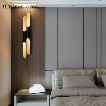 Nordijska post-moderno minimalistično LED stenska svetilka, dnevna soba, hodnik, spalnica postelji svetilko Ameriški retro železa stenska svetilka