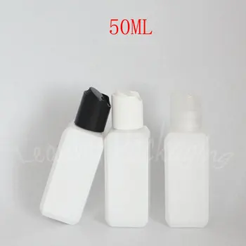 50 ML Beli Kvadrat Plastično Steklenico, Z Disk Vrh Skp , 50CC Losjon / Šampon Embalaža za Steklenice , Prazne Kozmetični Posodo