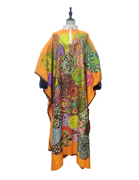 Multicolor Tradicionalne Islamske Poletje Euorpean Cvetlični Svile Muslimanske Ženske Obleko Maxi Plus Velikost Afriške Ženske 