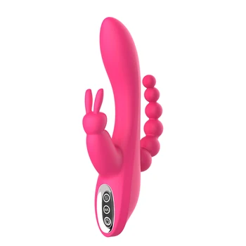 3 v 1 G-Spot Zajec Analni Dildo, Vibrator za Odrasle Sex Igrače 12 opozarjanje z Načini za Ženske Polnilna Klitoris Vagine Stimulator