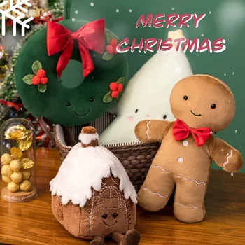 Nova Božič Plišaste Igrače Božično Drevo Piškotek Človek Medenjaki Hiša Lutka Božič Venec Okraski otroške Počitnice Darila
