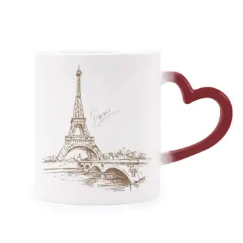 Stolp, Pariz, Francija Morfij Vrč Toplotno Občutljive, Rdeče Srce Pokal