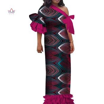 Afriške ženske tradicionalno obleko bazin riche Eno Pleče brez naramnic Obrabe plus velikost Ankara Bodycon dolgo obleko WY3636