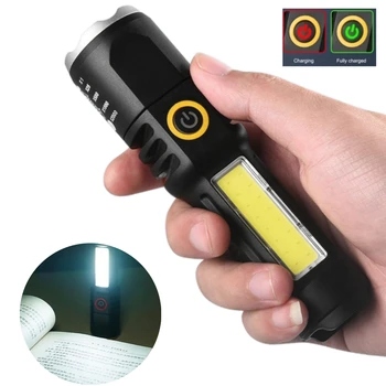 XPE COB LED Svetilko Svetlobe Teleskopsko Zoom Bliskavica Tip-C Polnjenje prek kabla USB Kampiranje Nepremočljiva Sili Lučka na Prostem Self-defense