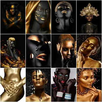 5D Diamond Slikarstvo Moda Afriške Ženske Slika Mozaik Slikarstvo Diamond Vezenje Celoten Krog Vaja Križ Ctitch Kompleti HomeDecor