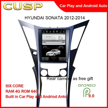 Tesla Slog Navpično Zaslon Android 9.0 4+64 G, GPS Navigacija za Avto igra Za HYUNDAI SONATA za obdobje 2012-2014 Auto Multimedijski Predvajalnik, Stereo