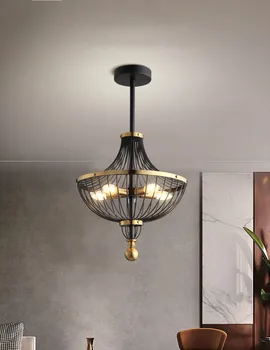 Post-moderni Kovanega Železa LED Obesek Lučka za Osvetlitev Nordijska Luč Luxury Obesek Luči Restavracija Hotel Mansarda Notranje zadeve Hanginglamp