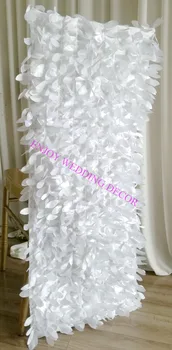Spodbujanje cenejši 10pcs bela taffeta listov chiavari stol nazaj kritje za poroko dekor ourdoor dogodkov
