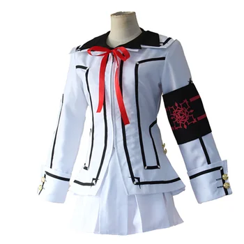 Anime Vampire Knight Cosplay Kostum Yuki Dan Noč Razred Enotno Dekleta Križ, Belo Jakno Shirt Obleko Zapestnica