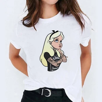 2023 Risanka Ženska T-shirt Alice Maškarada Kul T Shirt Hipster Ženske Alice V Čudežni deželi Ulzzang Kreativno, Estetsko Tshirt