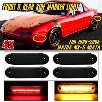 4X LED Strani Marker Svetlobe Prekajene Objektiv Spredaj Zadaj Vključite Opozorilne Luči Blinker Lučka za MAZDA MX-5 MX5 MIATA 1990-2005