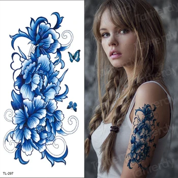 Seksi Akvarel Rose Sivke SweetPeas Cvet Cvet Začasne Tetovaže Nalepke Ponaredek Tatoo Za Ženske Dekle Umetnosti Daisy Tatoos