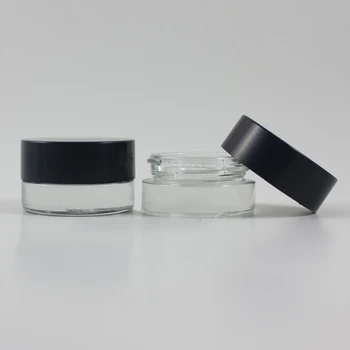 30pcs 5g prozornega stekla krema kozarec z črni plastični pokrov, 5 gram kozmetični jar,pakiranje za vzorec , 5g mini steklo kremo za oči steklenička