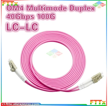 OM4 40Gbps 100 G Fiber Optic Patch Kabel LC-LC 1m 2m 3m 5m 10 m 15m 50/125 2.00 mm 2 jedro Duplex Multimode Fibra optični patch Kabel