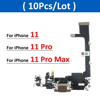 10Pcs/Veliko, Micro USB Polnilec Dock Priključek za Polnjenje Vrata Mikrofon Flex Kabel Za iPhone 11 Pro Max Nadomestni Deli