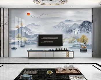 beibehang po Meri sodobnega de papel pared novi Kitajski slog marmorja umetniške zasnove krajinske slike za ozadje
