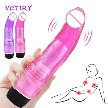 Velik Dildo, Vibrator Realne Jelly Penis, Vibrator za G-spot Stimulacije Vagine Ženskega Spola Igrače za Ženske Masturbacija Izdelke, povezane s spolnostjo