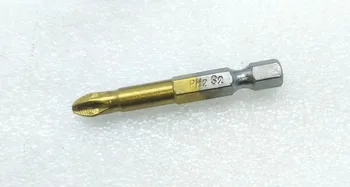 Novo 2pcs PH2 Titana prevleka Proti Drsenju Magnetni Izvijač Bit Orodja 1/4 Hex Kolenom Dolgo 50mm