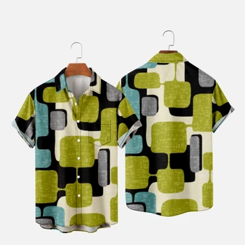 Moške Hawaiian T-Shirt Letnik Picasso Slog 3D Tiskanih Y2K Hombre Fashion Majica Priložnostne Kratek Rokav Plaži Prevelik Oblačila 5