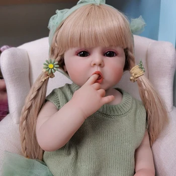 55 CM za Celotno Telo, Mehki Silikonski Prerojeni Malčka Lutka Erin Veren Mehko na Dotik Visoke Kakovosti Lutka Darila za Otroke