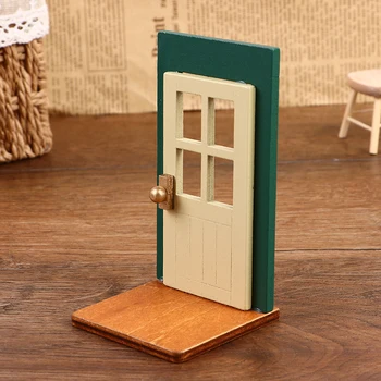 1:12 Miniaturni Lutke Lesene Božič Vrata, Pohištvo Model DIY Pribor za Dekoriranje