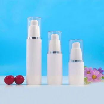 50 ml plastične bele brezzračnim steklenico srebrno linijo pokrov za serum/losjon/emulzija/liquid foundation/oko essence/nego kože pakiranje