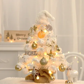 Božični Okraski Mini Božično Drevo z Led Luči Umetno Božično Drevo Namizni Okras za Dom 2023 Novo Leto Noel