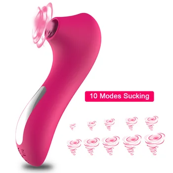 10 Načini Sesanju Klitoris Stimulator Polnilni Nastavek Bedak Vibrator za Žensko Odraslih Izdelkov Spola Igrače, Intimno Blago Trgovina