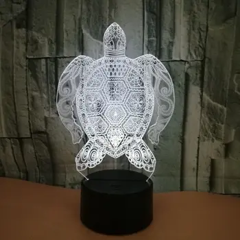 Tortoise 3d-Nočna Lučka S Pisanimi Dotik Oddaljen Nadzor Led Namizna Svetilka Vizualno Darilo Vzdušje namizne Svetilke,