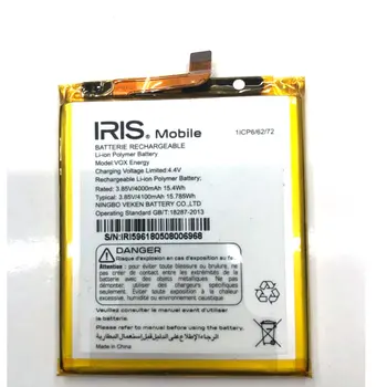 Visoka kakovost Originalne Baterije VOX Energije 4100mAh 15.785 Wh 3.85 V za IRIS VOX Energije Mobilni telefon batterie