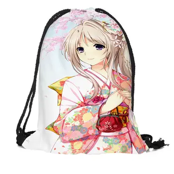 Po meri Kimono anime dekle Nahrbtniki Potovalni Softback Moški Ženske Vrvico za zavezovanje Vreče Šola Dekleta Nahrbtniki