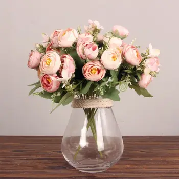 30 cm Multicolor Čaja, Vrtnic Vaze za Dom Dekoracija dodatna Oprema Ponaredek Daisy Plastični Cvet Poroko Umetno Cvetje