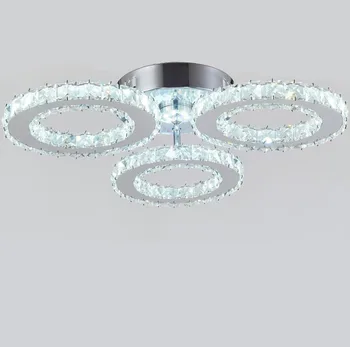 Sodobno keramiko 3 obroči Crystal LED Kristalno Stropne Luči Kristalno Sijalka / led Razsvetljave Držalo Stropne svetilke stropne razsvetljave
