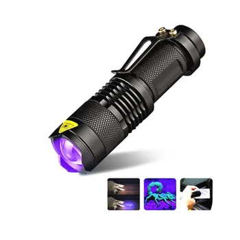 UV LED Svetilka 395nm Mini LED Svetilko Zoomable blacklight Valovna dolžina Vijolična Svetloba Pet Urina Scorpion Žensko higieno Detektor