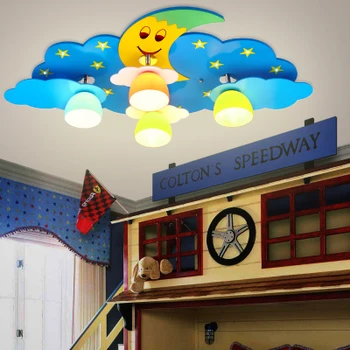 LED luči, otroška soba, strop razsvetljavo ustvarjalne risanka srčkan fant dekle spalnica zvezda, luna razsvetljavo stropne svetilke brezplačna dostava