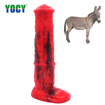 YOCY velikan vibrator iz silikona, rdeča, črna dildos živali osel ponaredek velik penis sex igrače za ženske masturbacija butt plug gay sex kurac