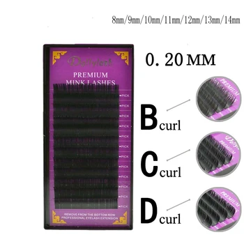 Umetne Trepalnice D Curl 0,2 mm 9,10,11,12 mm Posameznih Podaljšanje Trepalnic 40pcs skupaj