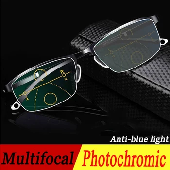 Poslovni Prehod Photochromic Obravnavi Očala Moški Ženske postopno multi-focus Daljnovidnost dioptrije Presbyopia Očala +2.5
