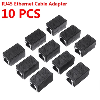 Pohiks 10pcs Black Trajne pozlačeni priključki RJ45-line Spojnik Visoke Kakovosti Ethernet Priključek za Kabel Adapter