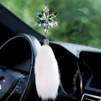 Avto okraski kristalno snežinka avto notranje zadeve nakit ženske okraski avto rearview mirror obesek varnost obesek za avto oprema