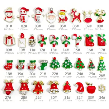 100 kozarcev/veliko 3D Zlitine Božič Čare Večino Santa Claus/Los/Snežak/Zvonec/Darilo/Bergle/Čevlji/Tree/Klobuk Oblikovanje Nohtov Nakit Dekoracijo