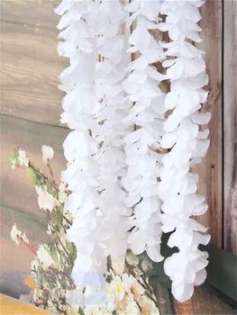Umetna Svila Wisteria Cvet Za DIY Poroko Arch Kvadratnih Rattan Simulacije Cvetje Steni Visi v Košarico Lahko Razširitev