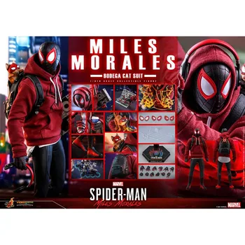 HotToys Original 1/6 VGM50 Spider-Man Milj Morales Bodega Mačka Obleko PS5 Marvel Spider-Man Igre Zbirateljske Akcije Slika Igrače