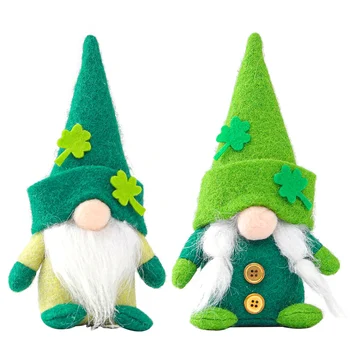 St Patrick ' s Day Tomte Santa Gnome Dekor Gnome Plišastih Deteljica Elf Plišastih Igrač Za St Patricks Day Darilo Doma Dekoracijo