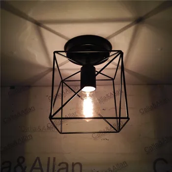 Železo Edison Vintage Retro Lampshade Stropne Luči Vgradnjo Lučka Stražar Žične Kletke razsvetljave držalo Bar Kavarne Dekor Stropna svetilka