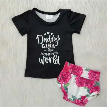 Očka deklica bummies obleko Newborn baby dekle bummies kratek rokav T-shirt srčkan moda otroci oblačila