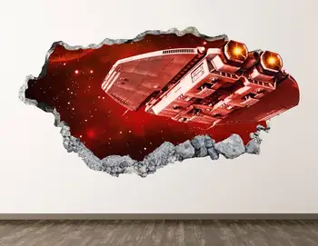 Vesoljska ladja vinilna - Galaxy 3D Razbil Wall Art Nalepke Otroci Dekor Vinil Zidana Plakat po Meri Darilo KD903